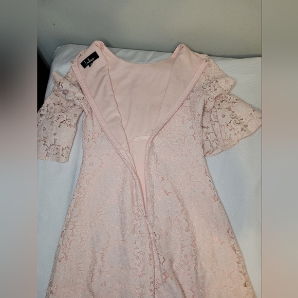 Lulus Favorite Flair Soft Pink Lace Mini Dress sz XS CD108L - Picture 4 of 11